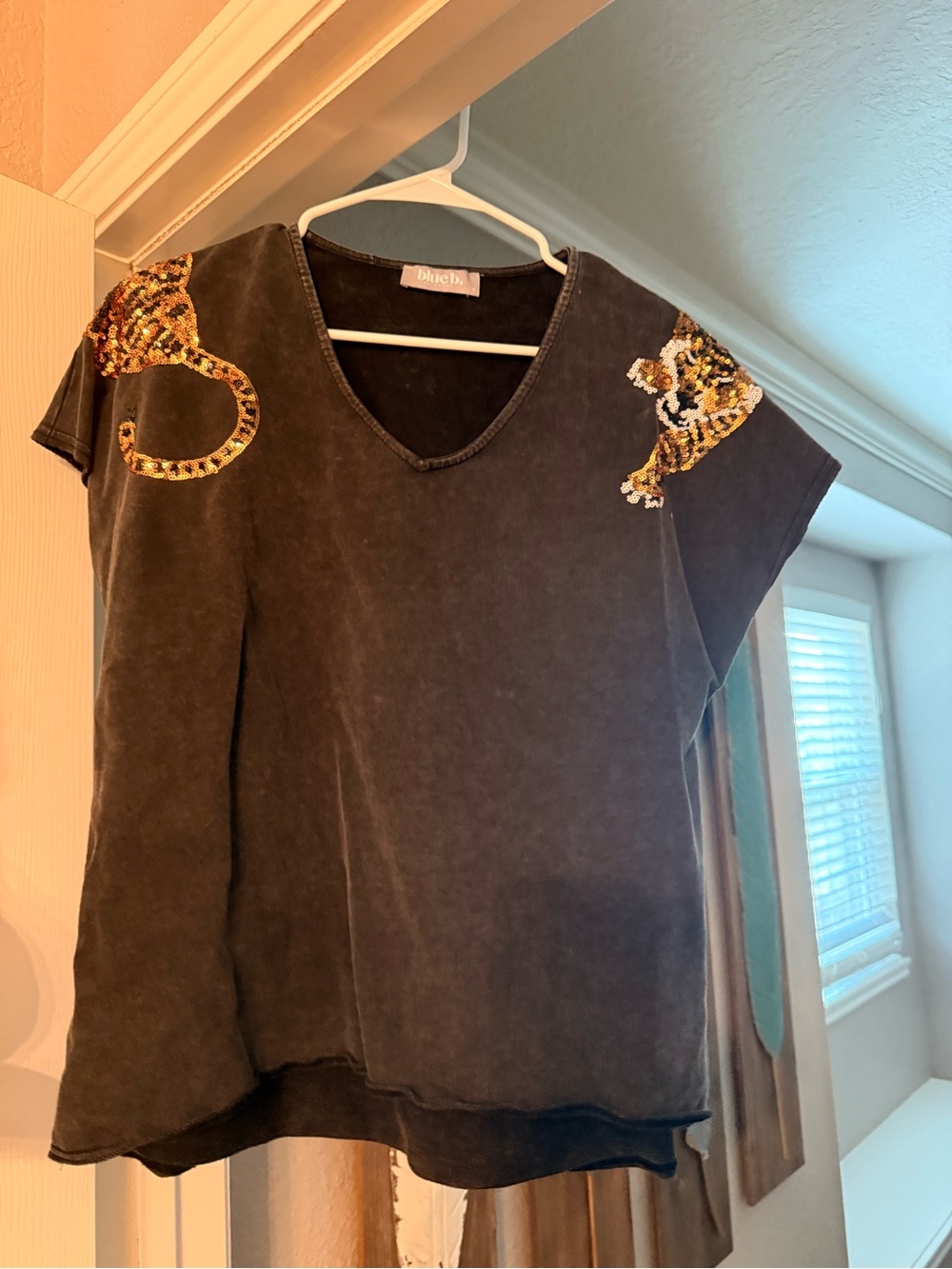 Oversized Tiger Sequin top